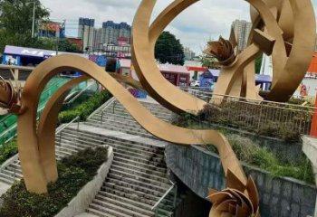 櫻花雕塑優選，陸地擺件，不銹鋼櫻花雕塑廠家