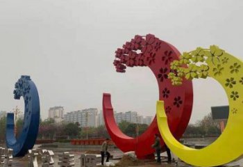 櫻花雕塑制造商，美陳雕塑，不銹鋼櫻花雕塑訂做廠家