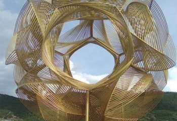 鏤空繡球雕塑預(yù)定，彩鋼制作，不銹鋼繡球雕塑制作