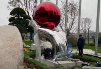 圓球雕塑服務(wù)商，街景小品，環(huán)境烤漆圓球雕塑訂做