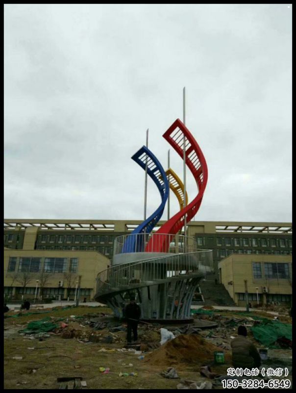 絲帶雕塑供應(yīng)，校園雕塑，不銹鋼絲帶雕塑廠家供求