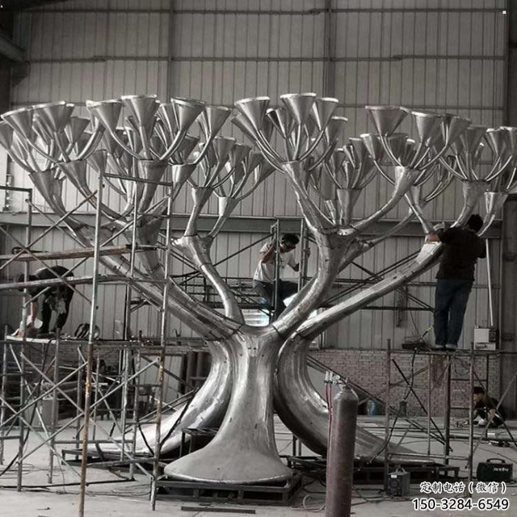 鏤空樹雕塑制造，景觀擺件，鏤空遮陽樹雕塑選定