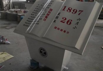 現(xiàn)代書籍雕塑承接，歐式風(fēng)格，校園玻璃鋼書籍雕塑制作