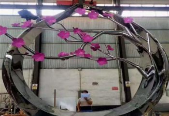 梅花樹(shù)雕塑定做，美陳雕塑，不銹鋼梅花樹(shù)雕塑廠家