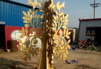 發財樹雕塑廠家，市標雕塑，不銹鋼發財樹雕塑定制