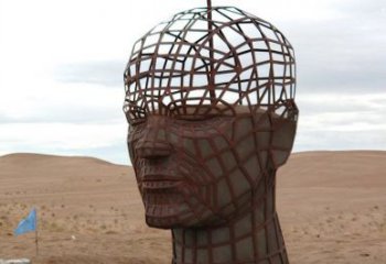 鐵藝人頭像雕塑專供，地標擺件，鏤空人頭像雕塑訂做