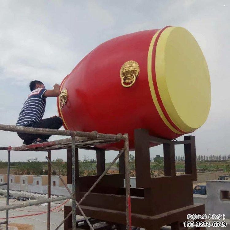 紀(jì)念鑼鼓雕塑生產(chǎn)，廣場(chǎng)雕塑，不銹鋼鑼鼓雕塑展品