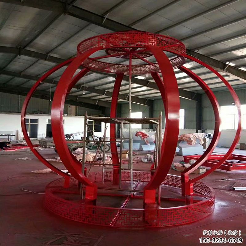 長樂景觀燈籠雕塑優選，陸地擺件，園林不銹鋼燈籠雕塑供應