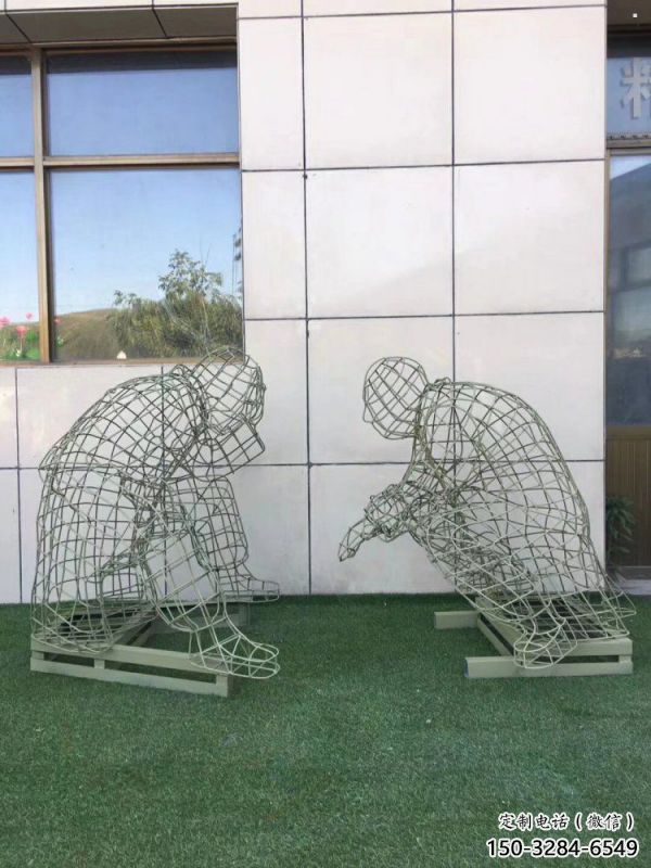 嘉峪關鏤空對弈雕塑標準，廣場雕塑，鐵藝民俗人物雕塑供給