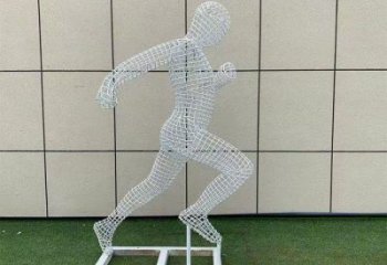 北海鏤空運(yùn)動(dòng)員雕塑訂做，城市雕塑，鐵藝體育人物雕塑廠