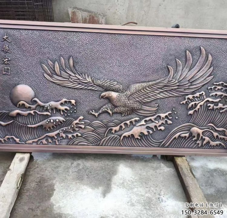 定安老鷹浮雕訂做，景區(qū)雕塑，鍛銅動物浮雕定價