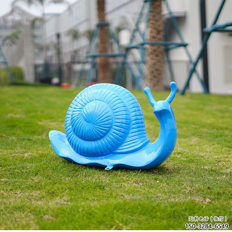 新樂彩繪蝸牛雕塑廠家，園林動物小品，玻璃鋼蝸牛雕塑生產(chǎn)