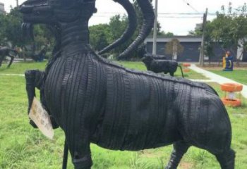 安順輪胎山羊雕塑供應，公園雕塑，鑄銅輪胎羊雕塑供求