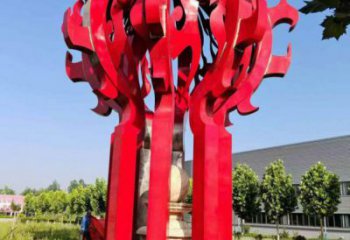 新樂(lè)火球雕塑，精神堡壘火球雕塑落地展示