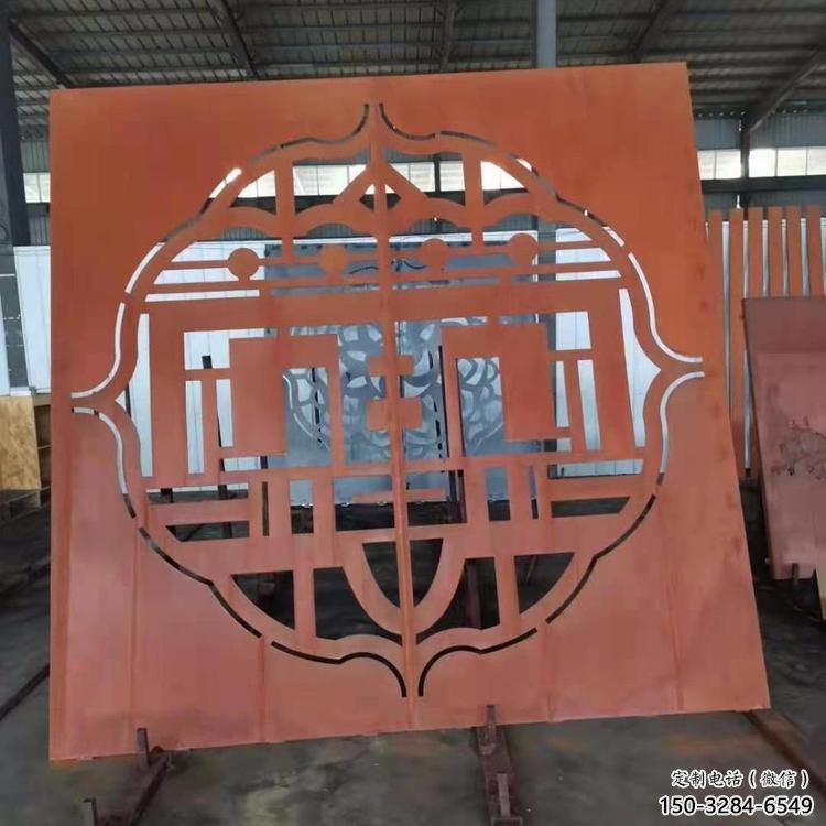 大興安嶺鏤空景墻雕塑，耐候鋼鏤空工藝設計