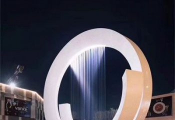 道里圓環(huán)噴泉雕塑，水景藝術原理，水景圓環(huán)雕塑廠家