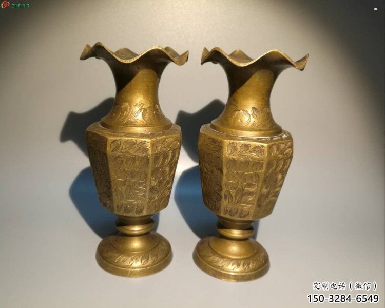 郴州花瓶雕塑定價，鑄銅工藝，銅花瓶雕塑制作廠家