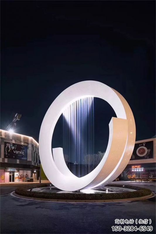 鹽城圓環噴泉雕塑，水景藝術原理，水景圓環雕塑廠家