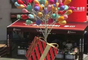 郴州氣球樹雕塑承接，美陳雕塑，玻璃鋼氣球樹雕塑制造