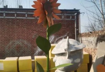 四平太陽花雕塑工程，美陳雕塑，玻璃鋼太陽花雕塑廠家