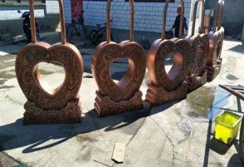 四平景觀同心鎖雕塑供應(yīng)，藝術(shù)雕塑，現(xiàn)代鎖子雕塑供求