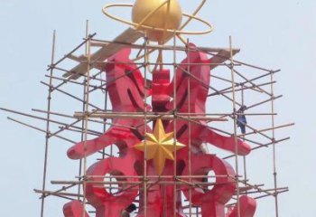 松原景觀科技之星雕塑選用，美陳雕塑，抽象不銹鋼科技之星雕塑標(biāo)準(zhǔn)