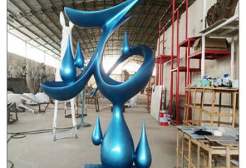 新余水滴雕塑，烤漆工藝，群雕不銹鋼水滴雕塑