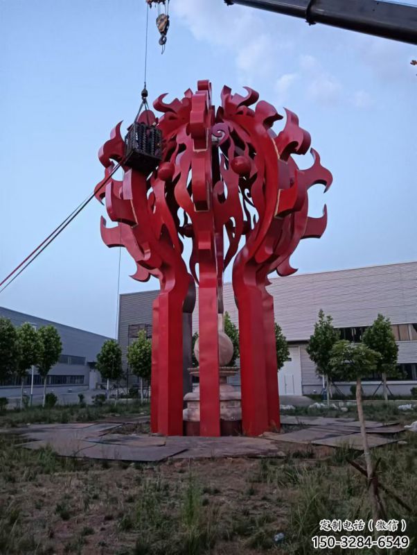 海北火球雕塑，精神堡壘火球雕塑落地展示