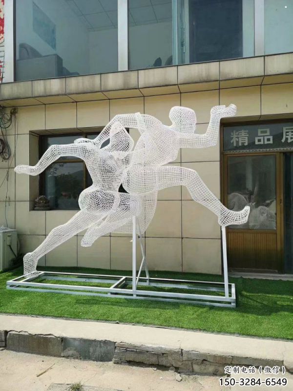 濰坊鏤空體育雕塑供求，白鋼構件，鐵藝人物雕塑觀賞型