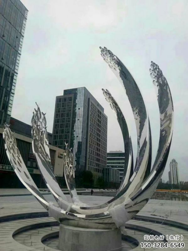 大同地面噴泉雕塑小品，圓環(huán)結(jié)構(gòu)概念，旱地水景噴泉體系