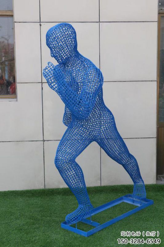 杏花嶺鏤空跑步雕塑，標識雕塑，烤漆鐵藝人物雕塑優選