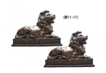 丹東公園獅子雕塑供求，景觀雕塑，鑄銅趴獅雕塑優選