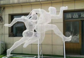 咸陽鏤空體育雕塑供求，白鋼構(gòu)件，鐵藝人物雕塑觀賞型