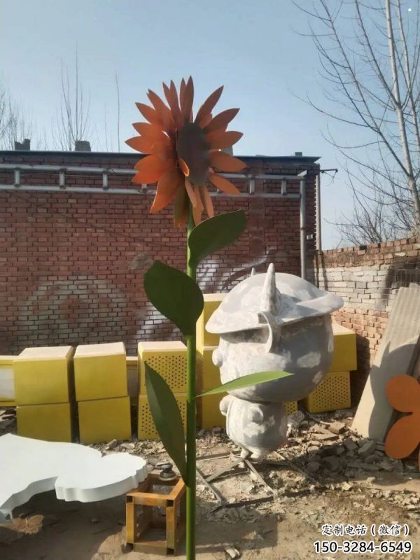 巴南太陽(yáng)花雕塑工程，美陳雕塑，玻璃鋼太陽(yáng)花雕塑廠家