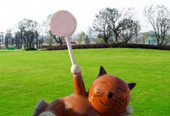 溫州小區小貓雕塑，抽象系列，彩繪工藝